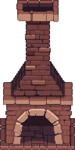 A red brick chimney and flume.