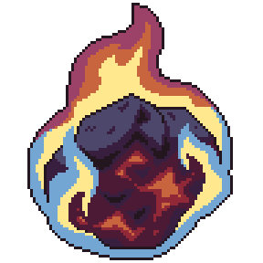 A lump of coal surrounded by a flame glowing blue and orange.