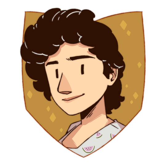 A profile picture illustration of the art lead, Angela